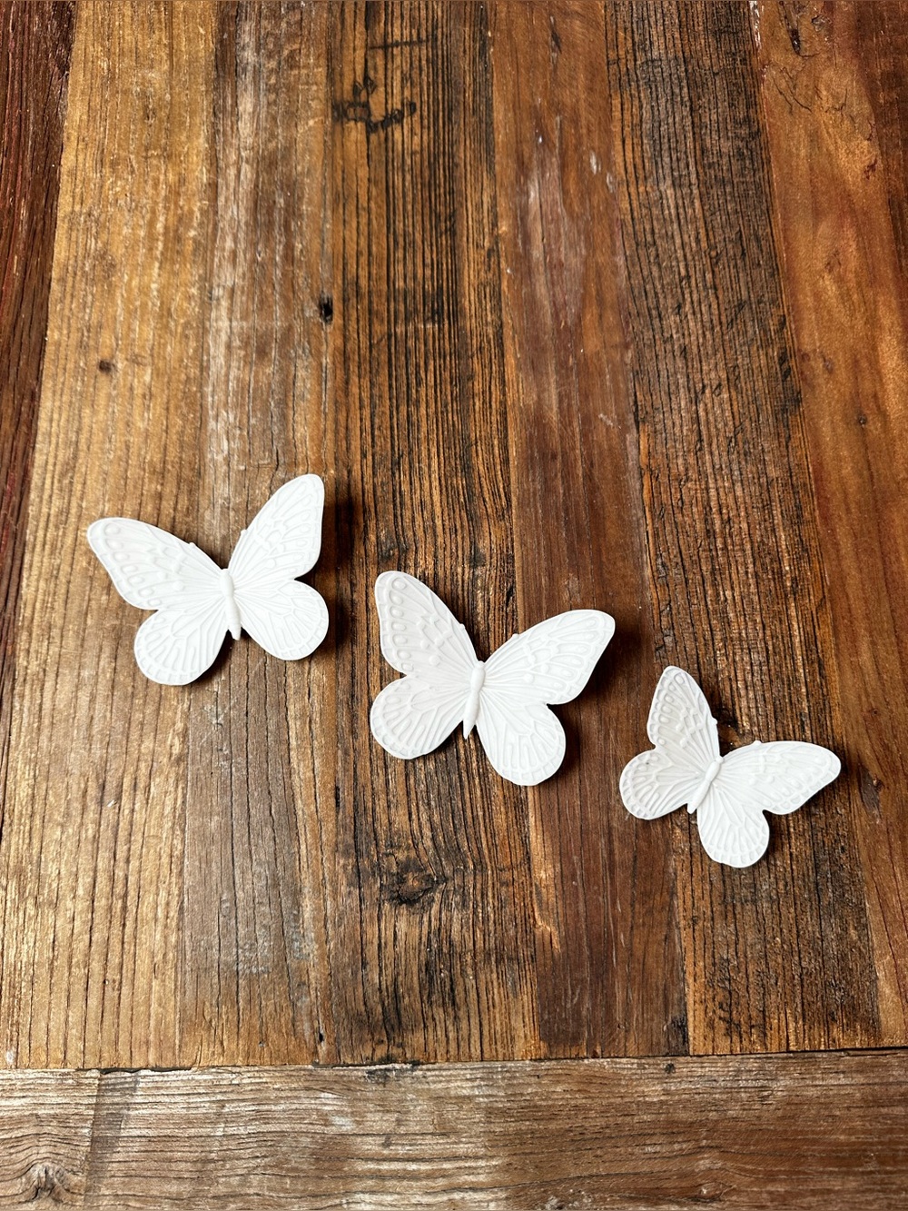 White Decorative Butterfly Wall Accents - Set of 3